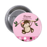 MONKEY PLAY PINK NAME TAG Custom Button