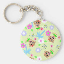 monkey print  allover key chains