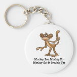 Monkey See, Monkey Do, Monkey Get in Trouble, Too. Key Chains