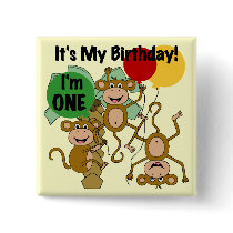 Monkey Shine 1st Birthday T-shirts and Gifts Pins