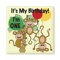 Monkey Shine 1st Birthday Tshirts and Gifts Refrigerator Magnets