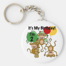 Monkey Shine 2nd Birthday Tshirts and Gifts Key Chains