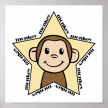 Monkey Star Poster