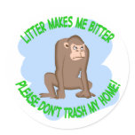 monkey round stickers