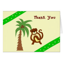 Monkey Thank You Greeting Card