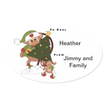 Monkey Tree Oval Stickers