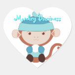 Monkey with Snowball Heart Stickers