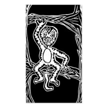 monkey woodprint business card