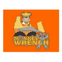 Monkey Wrench Bulldozer T-shirts and Gifts Post Cards