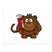 Monkey Wrench Cartoon Postcards