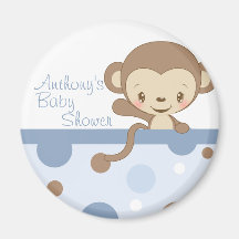 Monkey Zoo baby Shower Magnet-boy