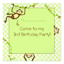 Monkeying Around Green Party Invite