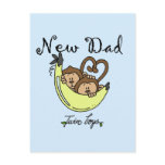 Monkeys Dad of Twin Boys Tshirts and Gifts Postcard