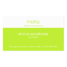 Mono Green & White Business Card