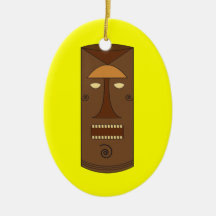 Monobrow Tiki Guy Ornament