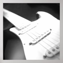 Monochrome B&W Electric Guitar Close-Up 1 Print