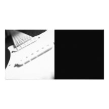 Monochrome B&W Electric Guitar Close-Up 2 Personalized Photo Card