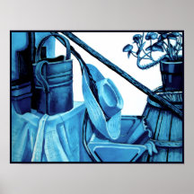 Monochrome Blue Still Life Posters