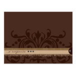 Monochrome Brown Response Postcard