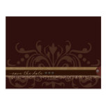 Monochrome Brown Save the Date Post Cards