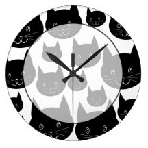 Monochrome Cat Design. Clocks