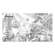 monochrome flowers_card business card