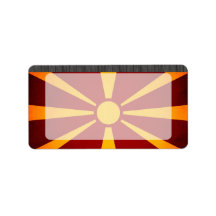 Monochrome Macedonia Flag Address Label