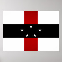 Monochrome Netherlands Antilles Flag Poster