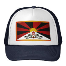 Monochrome Tibet Flag Mesh Hats