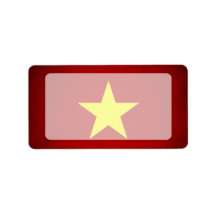 Monochrome Vietnam Flag Personalized Address Labels