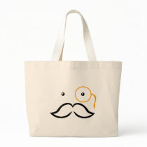 Monocle and Moustache Tote Bags