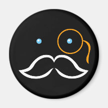 Monocle and Moustache Refrigerator Magnets
