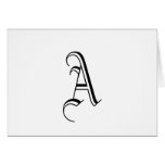 Monogram "A" Card _Customizable_Black and White