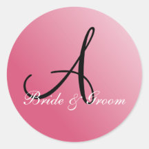 Monogram A customizable seal Round Sticker