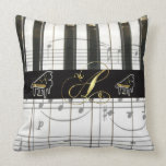 Monogram "A" Grand Piano Keyboard Throw Pillows
