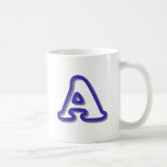 Monogram A in 3D Blue mugs