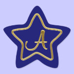 Monogram A in 3D gold stickers