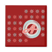 Monogram "A" Square Magnet
