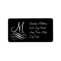 Monogram Address Labels Black and White