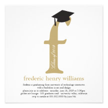 Monogram Alphabet Graduate Graduation Photo Party Personalized Invites