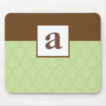 Monogram and Damask Pattern Custom Mousepad