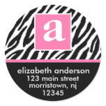 Monogram and Zebra Address Labels Stickers