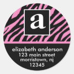 Monogram and Zebra Address Labels Stickers