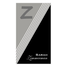 Monogram Angles Slate Grey Business Card