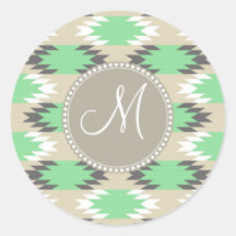 Monogram Aztec Andes Tribal Native American Stickers