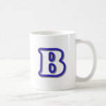 Monogram B in 3D Blue mugs