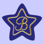 Monogram B in 3D gold stickers
