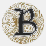 Monogram 'B' in Gold - Sticker