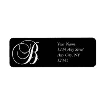 Monogram B Return Address Labels Black White