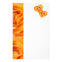 Monogram Beautiful Yellow Orange Hybrid Tea Roses Stationery
